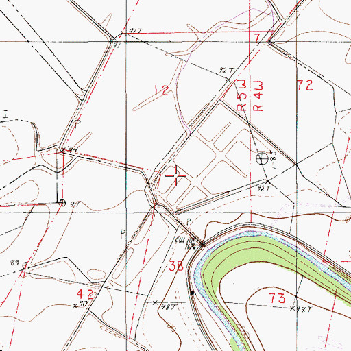 Topographic Map of Ross Lake, LA