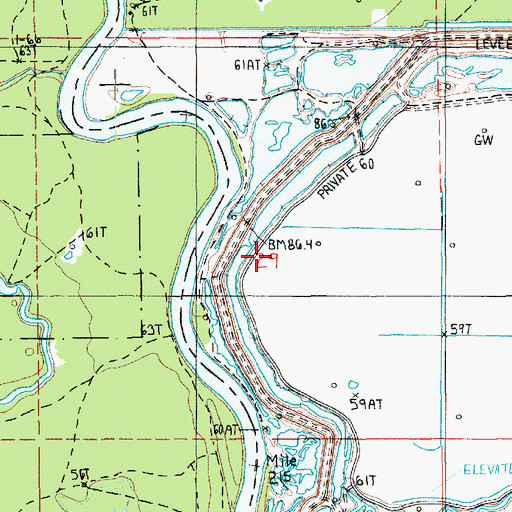 Topographic Map of Round Brake (historical), LA