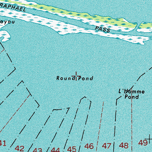 Topographic Map of Round Pond, LA
