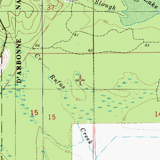 Topographic Map of Rufus Creek, LA