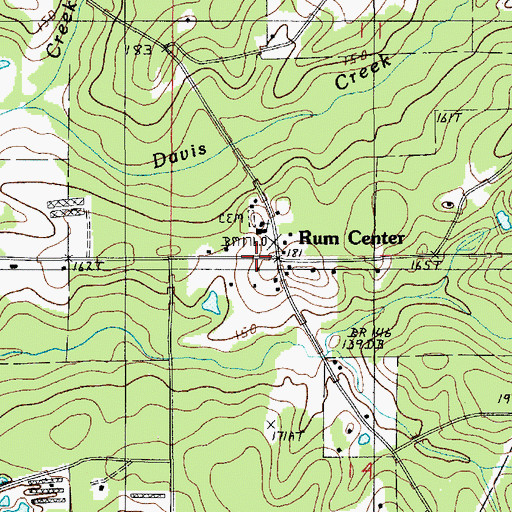 Topographic Map of Rum Center, LA