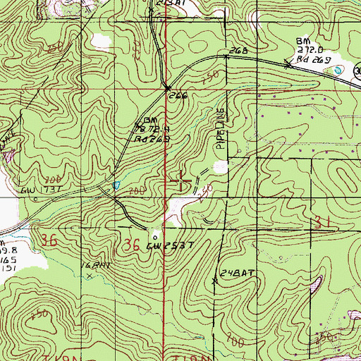 Topographic Map of Ruston Gas Field, LA