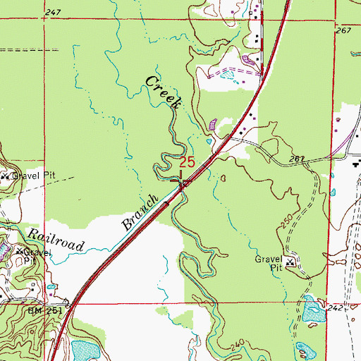 Topographic Map of Railroad Branch, AR