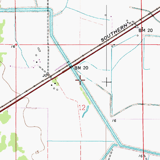 Topographic Map of Sabine Canal, LA