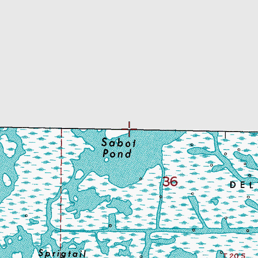 Topographic Map of Sabot Pond, LA