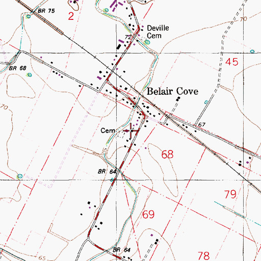 Topographic Map of Sacred Heart Chapel, LA