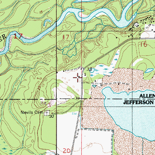 Topographic Map of Sacred Heart Church, LA