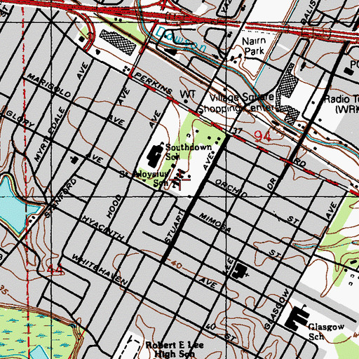 Topographic Map of Saint Aloysius Catholic School, LA