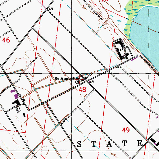 Topographic Map of Saint Augustine Church, LA