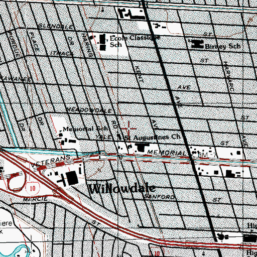 Topographic Map of Saint Augustines Church, LA