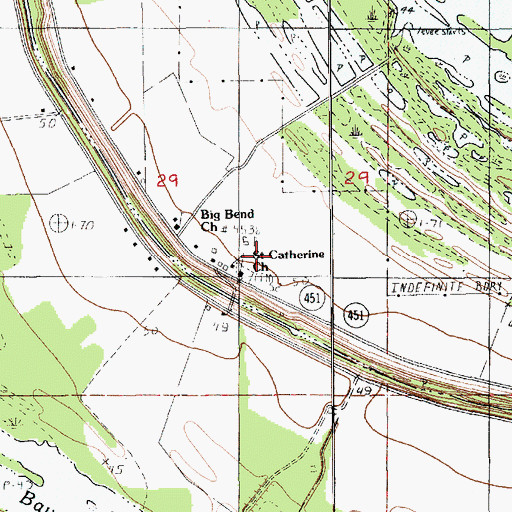 Topographic Map of Saint Catherine Church, LA