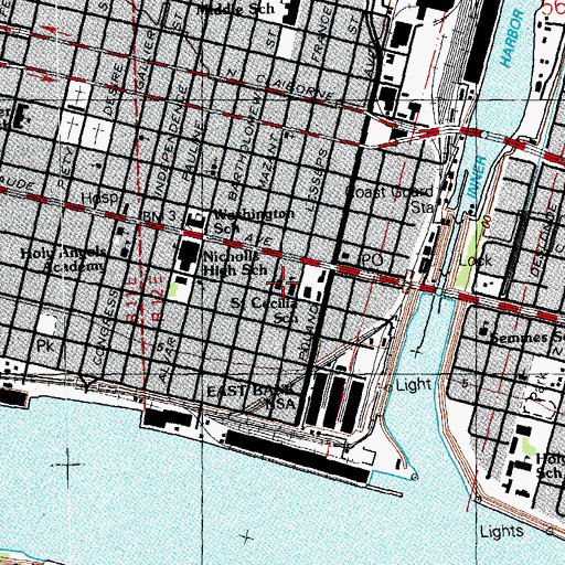 Topographic Map of Saint Cecilia School, LA