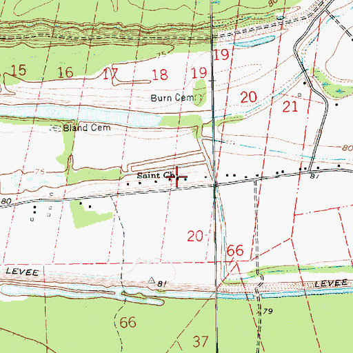Topographic Map of Saint Church, LA