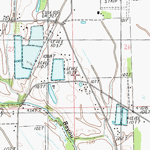 Topographic Map of Saint Clemith Church, LA