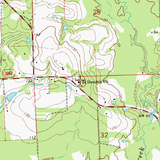 Topographic Map of Saint Dominic Church, LA
