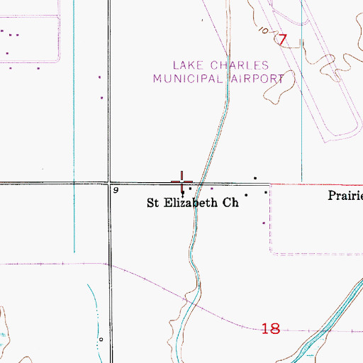 Topographic Map of Saint Elizabeth Church, LA