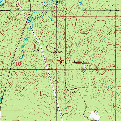 Topographic Map of Saint Elizabeth Church, LA
