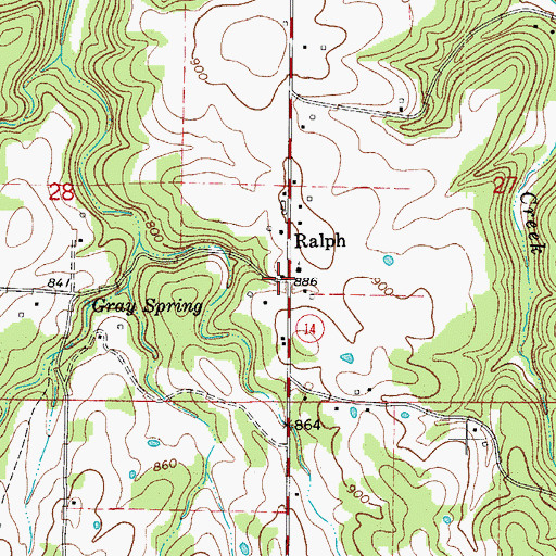 Topographic Map of Ralph, AR