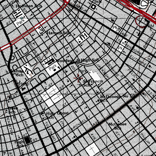 Topographic Map of Saint Francis School, LA