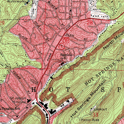 Topographic Map of Ramble School, AR