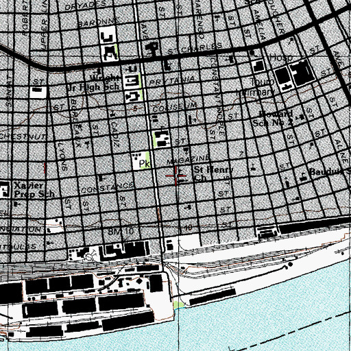 Topographic Map of Saint Henry School, LA