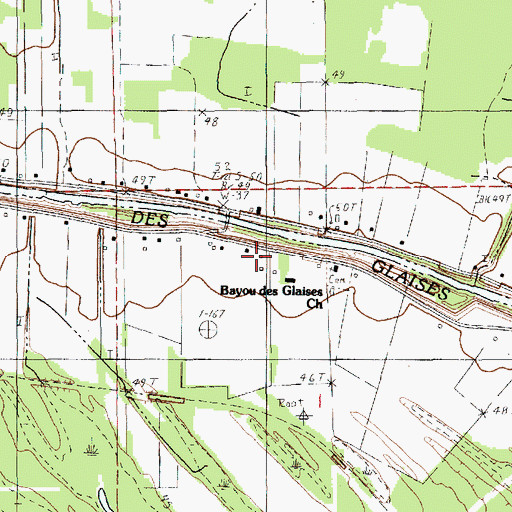 Topographic Map of Saint James Church, LA