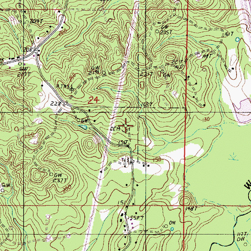 Topographic Map of Saint James Church, LA