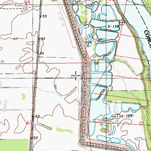 Topographic Map of Saint James Church, LA