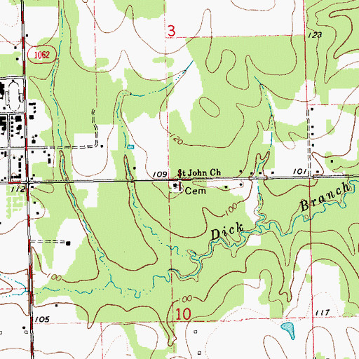 Topographic Map of Saint John Church, LA