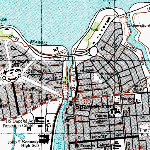 Topographic Map of Saint John Park, LA