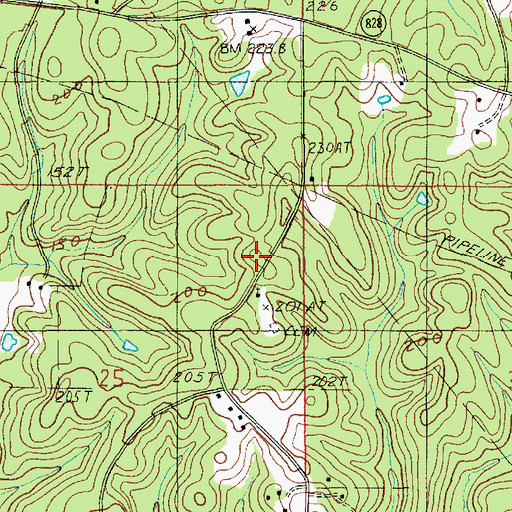 Topographic Map of Saint Johns Chapel, LA