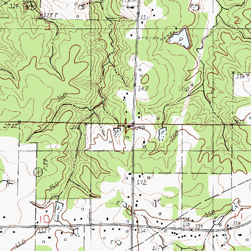 Topographic Map of Saint Johns Church, LA