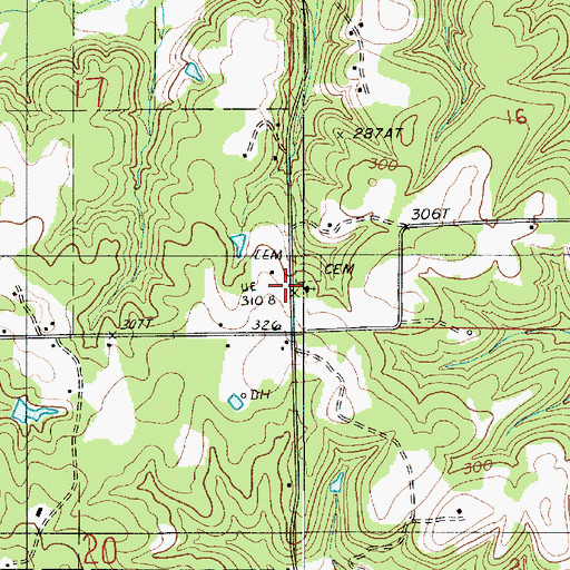 Topographic Map of Saint Johns Church, LA