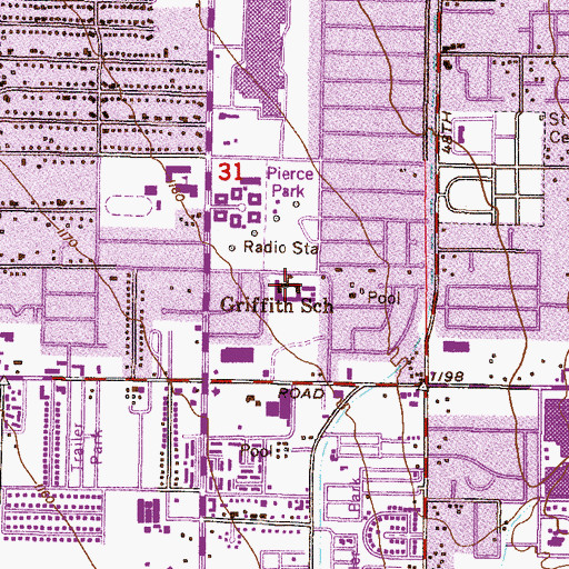 Topographic Map of Griffith Elementary School, AZ