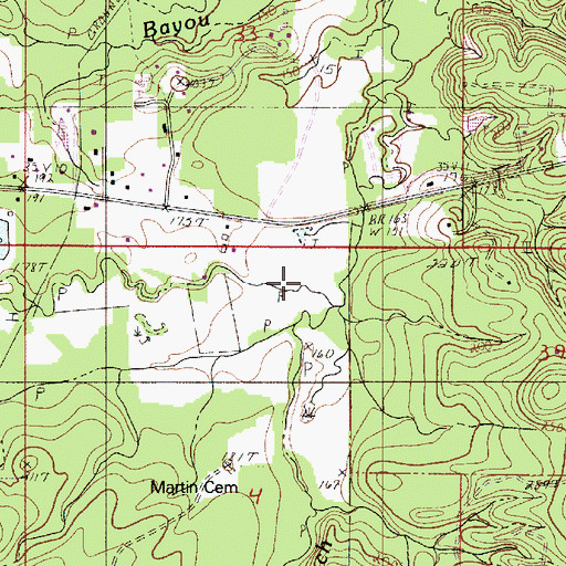Topographic Map of Saint Johns Creek, LA