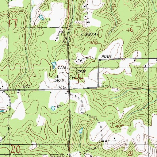 Topographic Map of Saint Johns School, LA