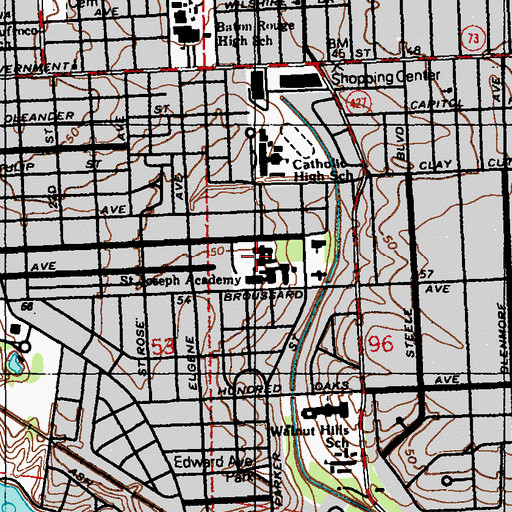 Topographic Map of Saint Joseph's Academy School, LA