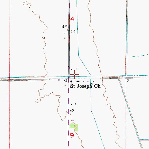 Topographic Map of Saint Joseph Church, LA