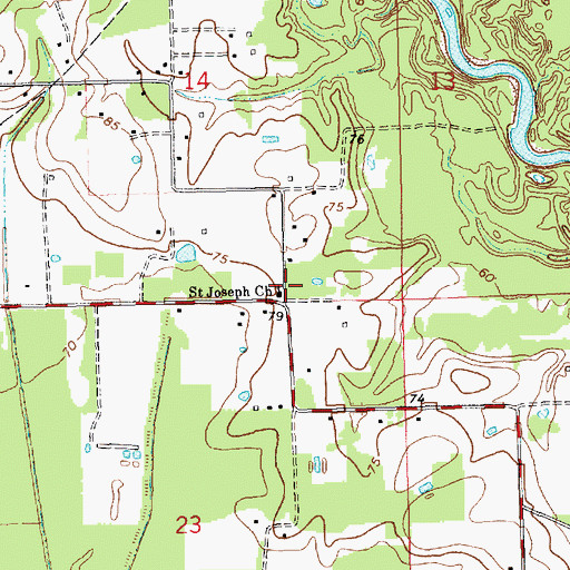 Topographic Map of Saint Joseph Church, LA
