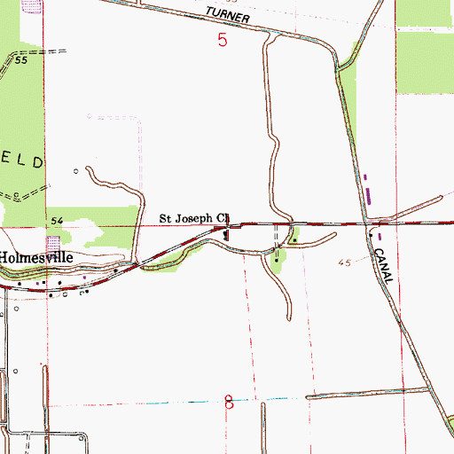 Topographic Map of Saint Joseph Church, LA