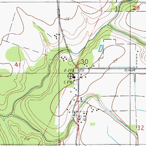 Topographic Map of Saint Jules Church, LA