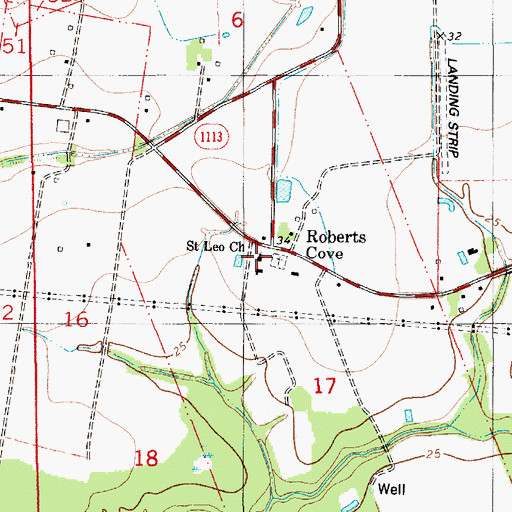 Topographic Map of Saint Leo Church, LA