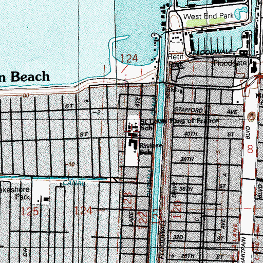 Topographic Map of Saint Louis King of France School, LA