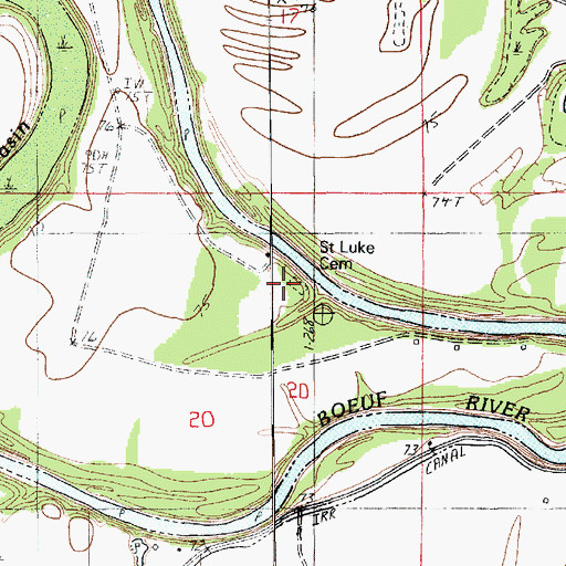 Topographic Map of Saint Luke Cemetery, LA