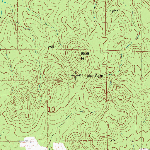 Topographic Map of Saint Luke Cemetery, LA