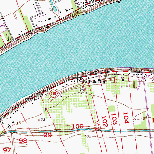 Topographic Map of Saint Luke Church, LA