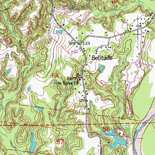 Topographic Map of Saint Luke Church, LA