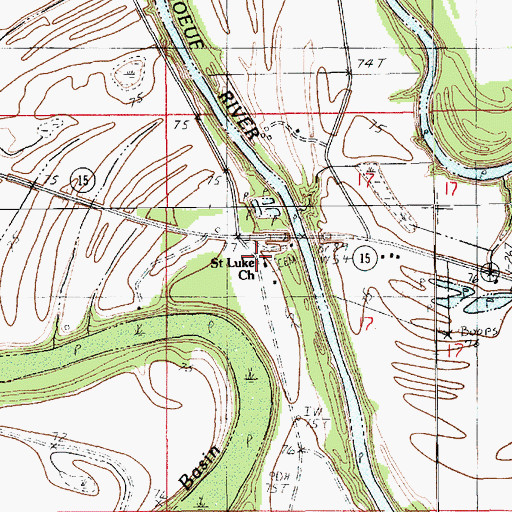 Topographic Map of Saint Luke Church, LA