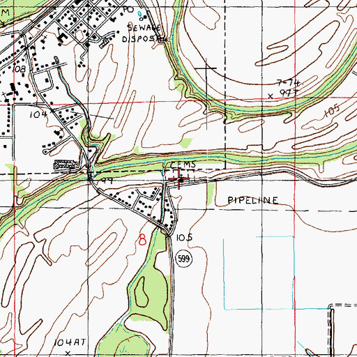 Topographic Map of Saint Luke Church, LA