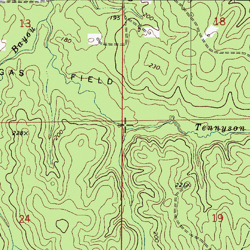 Topographic Map of Saint Lukes Branch, LA